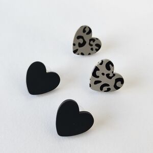 Clay heart earring set